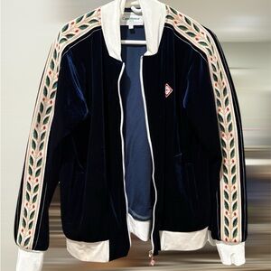Casablanca Navy Velvet Bomber Jacket